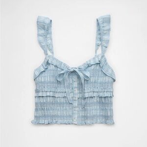American Eagle Smocked Ruffle Tank Top